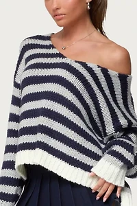 Edikted Eugenie Oversized Striped Knit Sweater