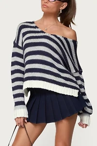 Edikted Eugenie Oversized Striped Knit Sweater