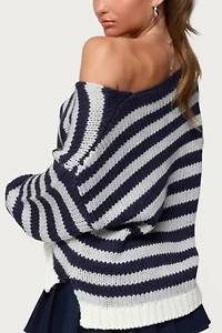 Edikted Eugenie Oversized Striped Knit Sweater