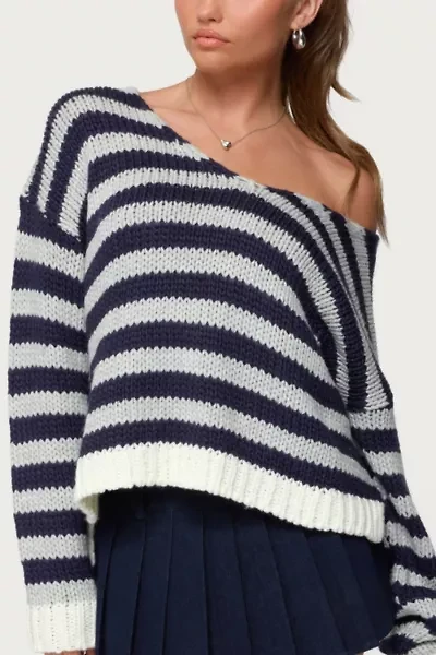 Edikted Eugenie Oversized Striped Knit Sweater