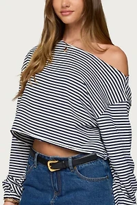 Edikted Aveline Off Shoulder Light Sweatshirt