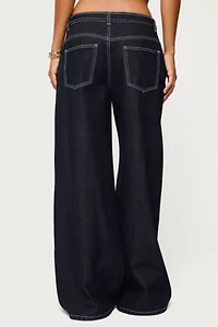 Edikted Karah Belt Low Rise Jeans