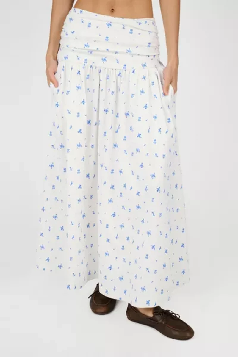 WeWoreWhat Ruched Waist Maxi Skirt