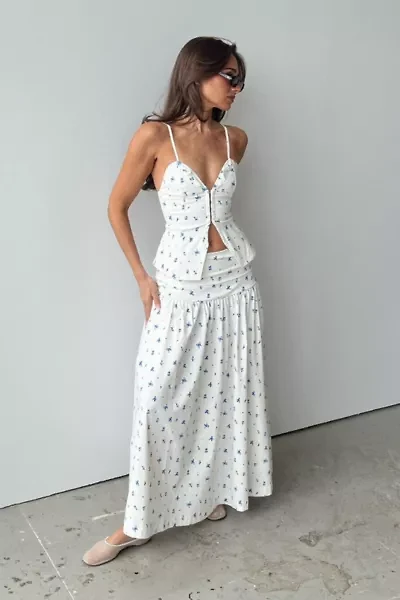 WeWoreWhat Ruched Waist Maxi Skirt