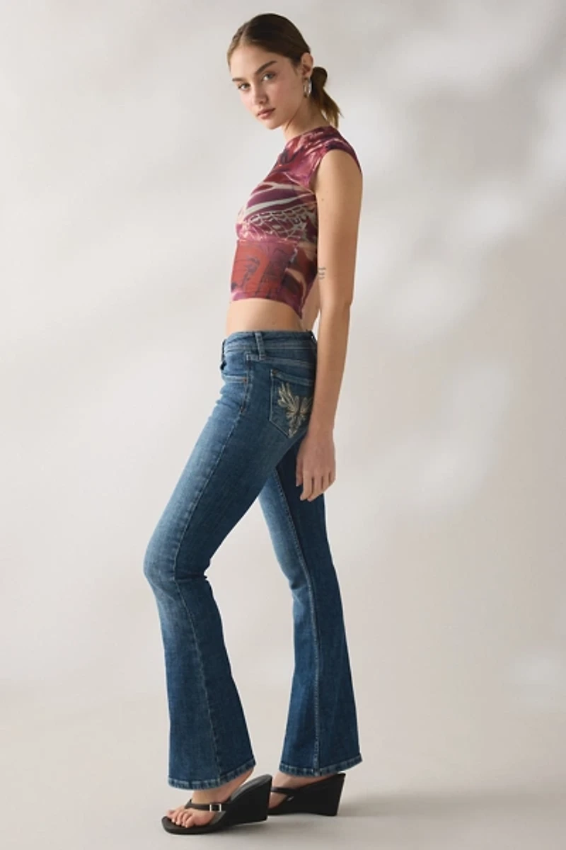 BDG Brooke Embellished Back Pocket Low-Rise Flare Jean