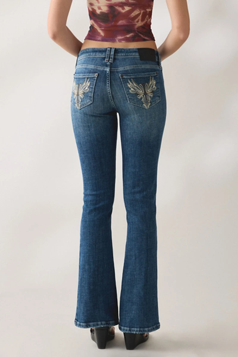 BDG Brooke Embellished Back Pocket Low-Rise Flare Jean