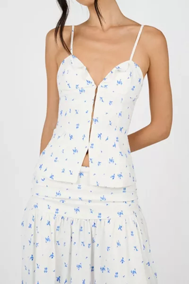 WeWoreWhat Ruffle Floral Corset Top