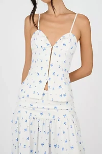 WeWoreWhat Ruffle Floral Corset Top
