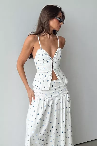 WeWoreWhat Ruffle Floral Corset Top
