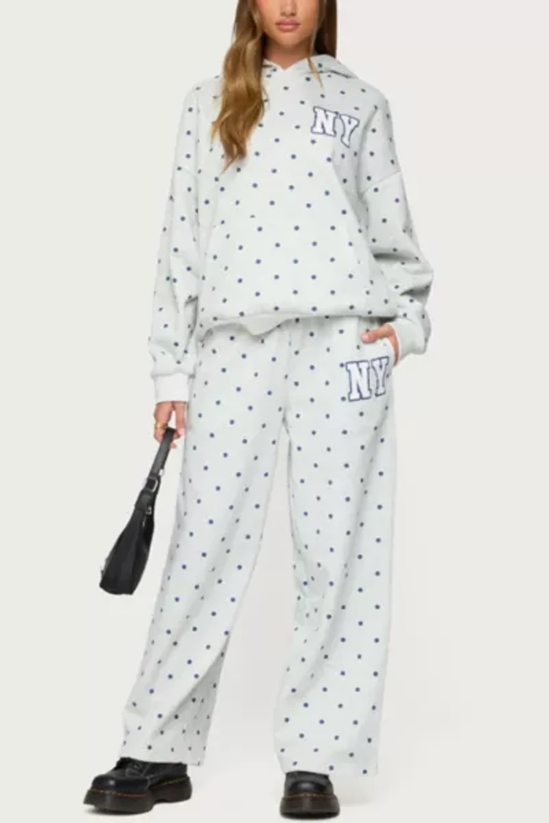 Edikted Ny Babe Polka Dot Sweatpants