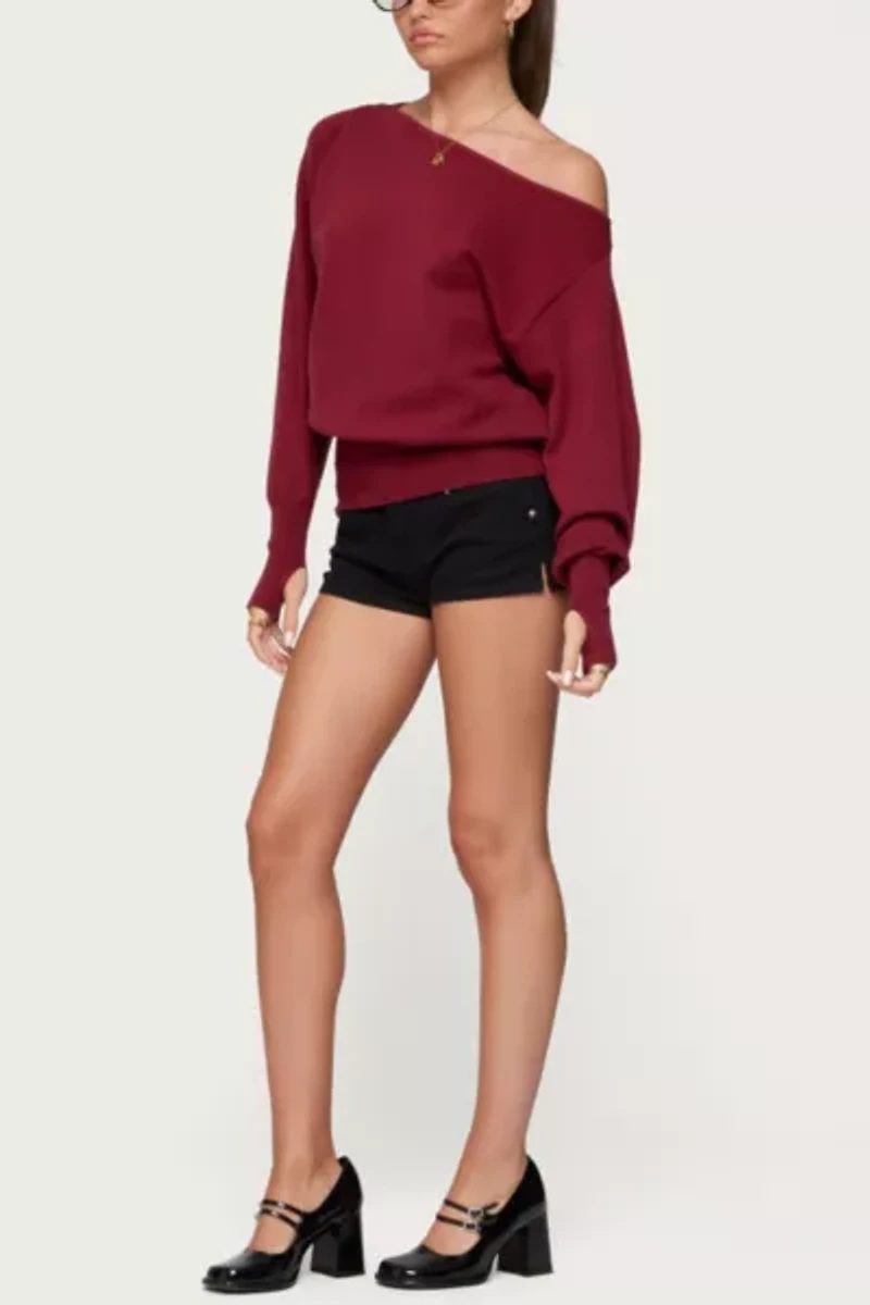Edikted Off Shoulder Oversized Sweater