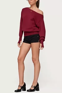 Edikted Off Shoulder Oversized Sweater