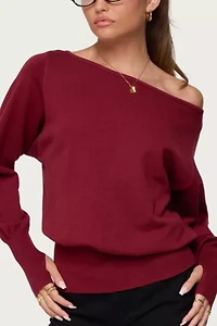 Edikted Off Shoulder Oversized Sweater