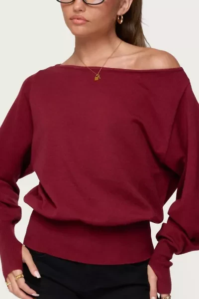 Edikted Off Shoulder Oversized Sweater
