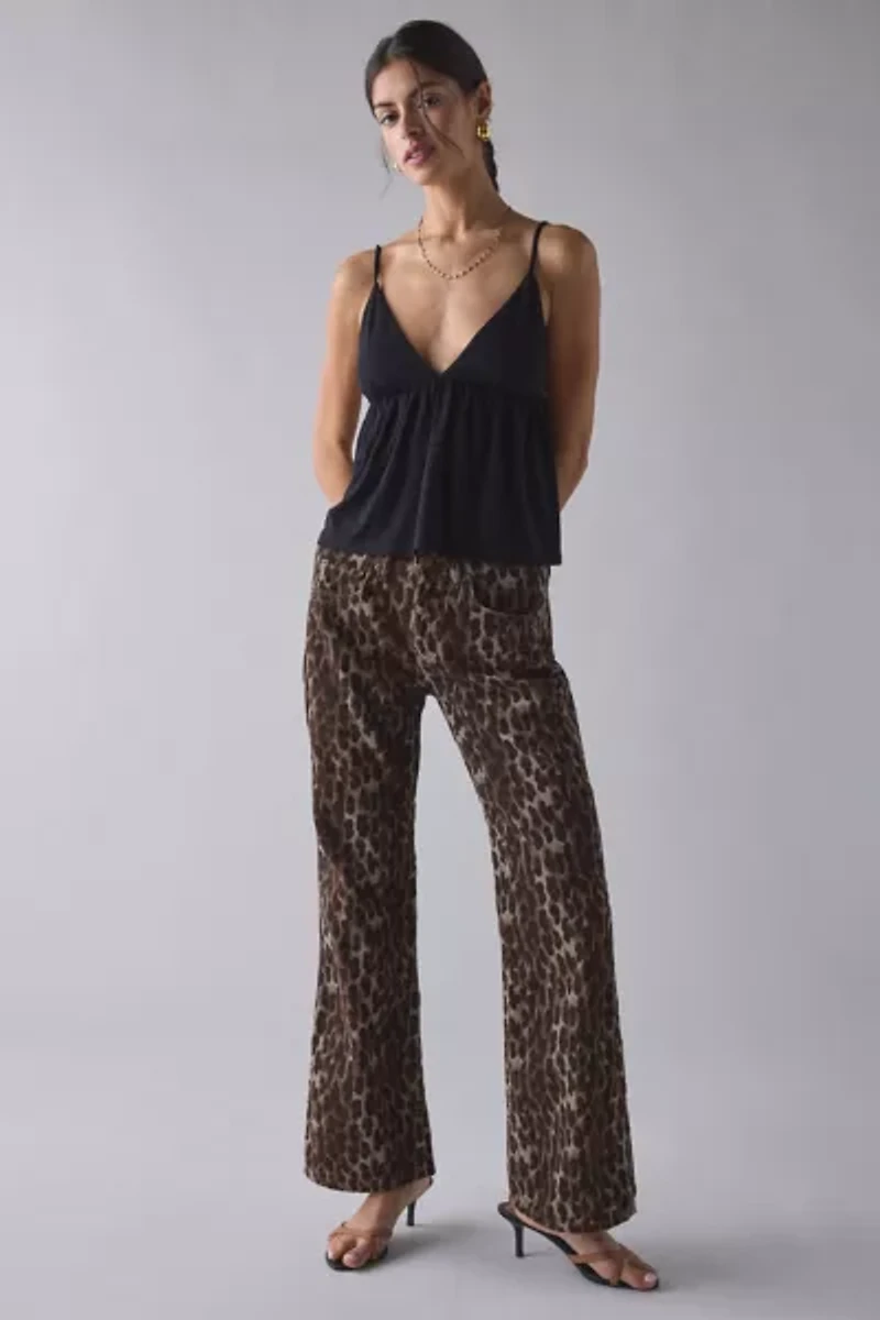 Kimchi Blue Jaelyn Jersey Knit Plunging Babydoll Cami