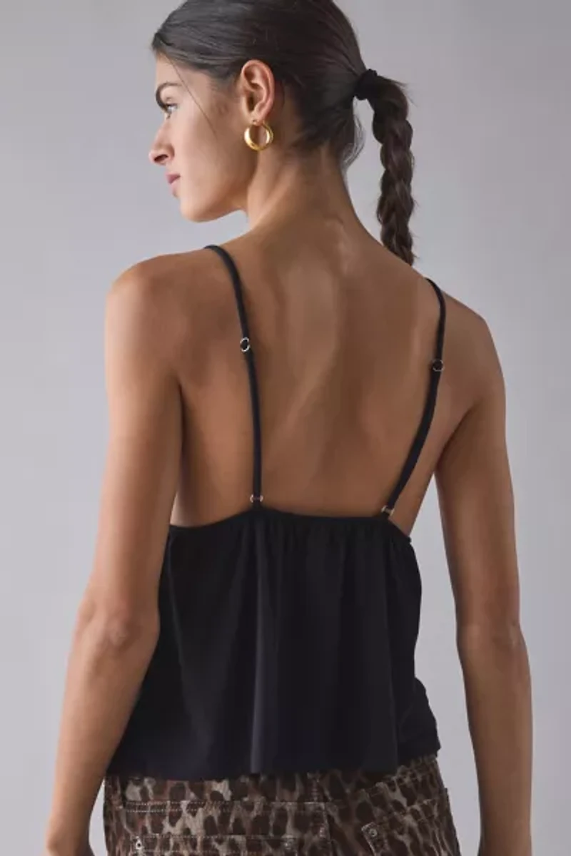 Kimchi Blue Jaelyn Jersey Knit Plunging Babydoll Cami