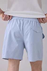 Lacoste Stripe Pattern Swim Trunks
