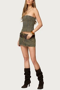 Edikted Camelia Strapless Denim Corset