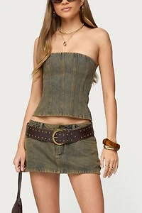 Edikted Camelia Strapless Denim Corset