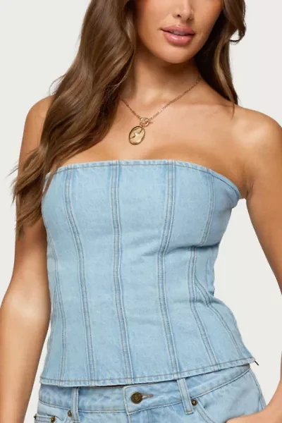 Edikted Camelia Strapless Denim Corset