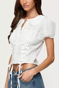 Edikted Valera Cotton Tailored Button Up Shirt