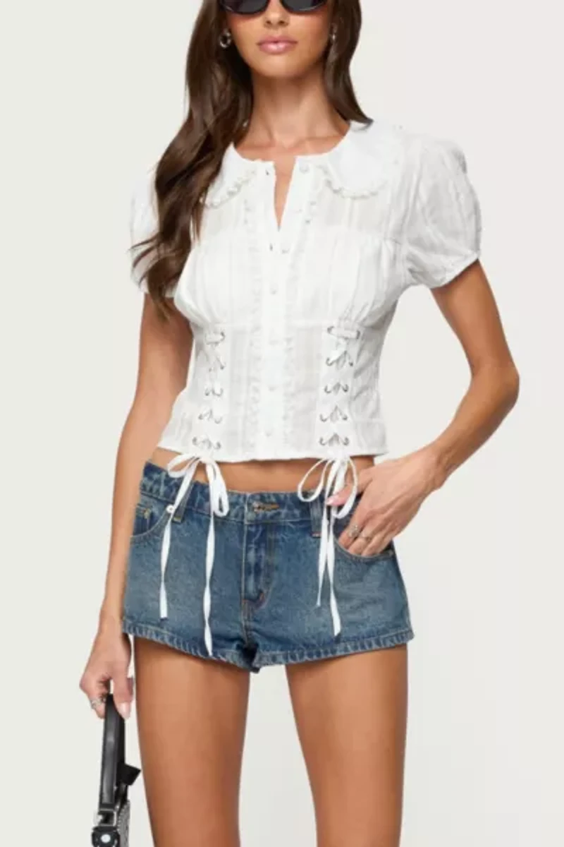 Edikted Valera Cotton Tailored Button Up Shirt