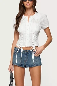 Edikted Valera Cotton Tailored Button Up Shirt