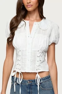 Edikted Valera Cotton Tailored Button Up Shirt