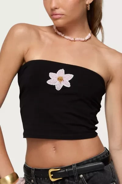 Edikted Luli Beaded Flower Tube Top