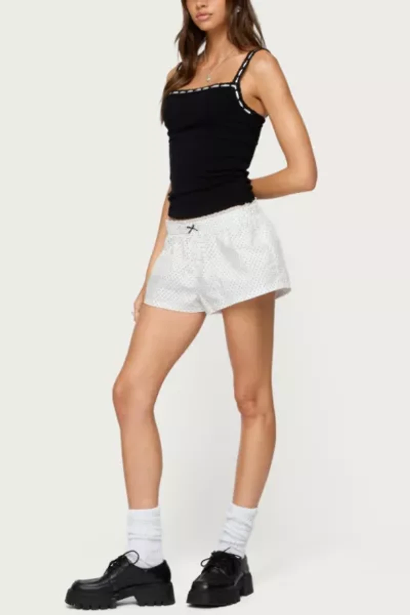 Edikted Leilani Ribbon Lacey Tank Top