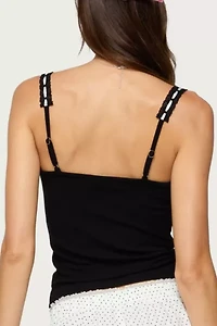 Edikted Leilani Ribbon Lacey Tank Top