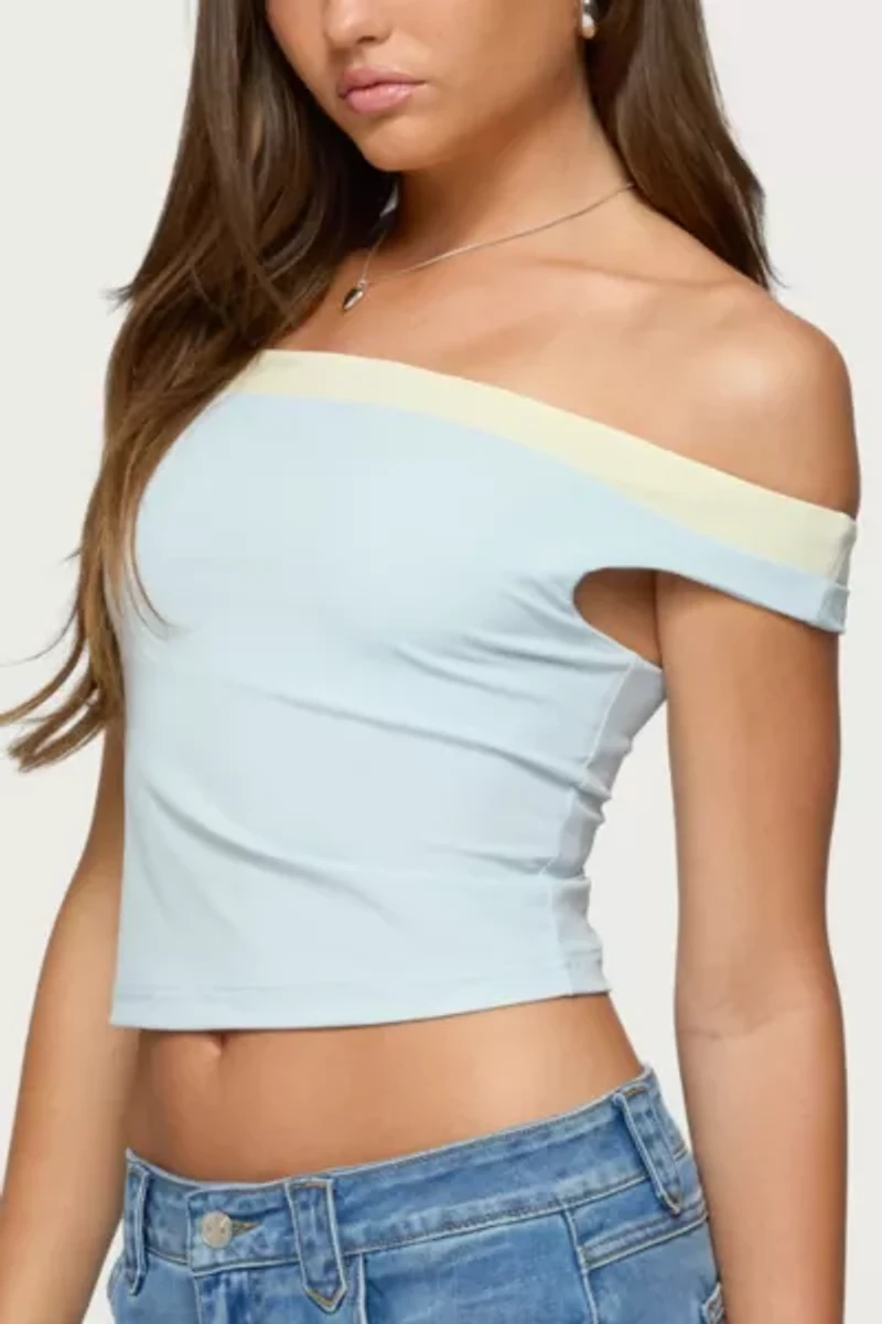 Edikted Strada Contrast Off Shoulder Top