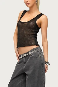 Edikted Eleora Sequin Knit Tank Top