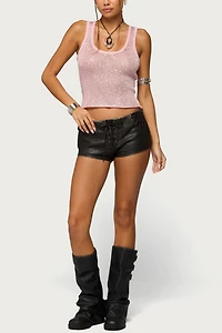 Edikted Eleora Sequin Knit Tank Top