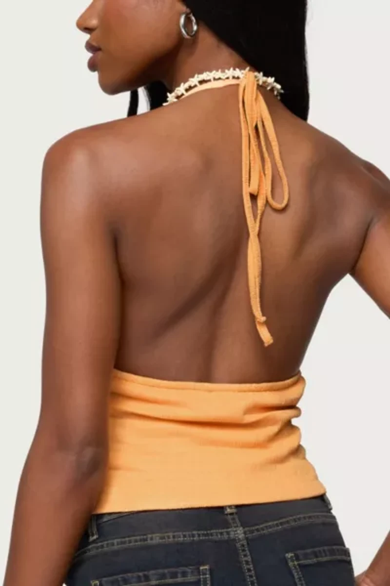 Edikted Atlas Scrunch Bead Halter Top