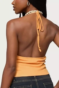 Edikted Atlas Scrunch Bead Halter Top