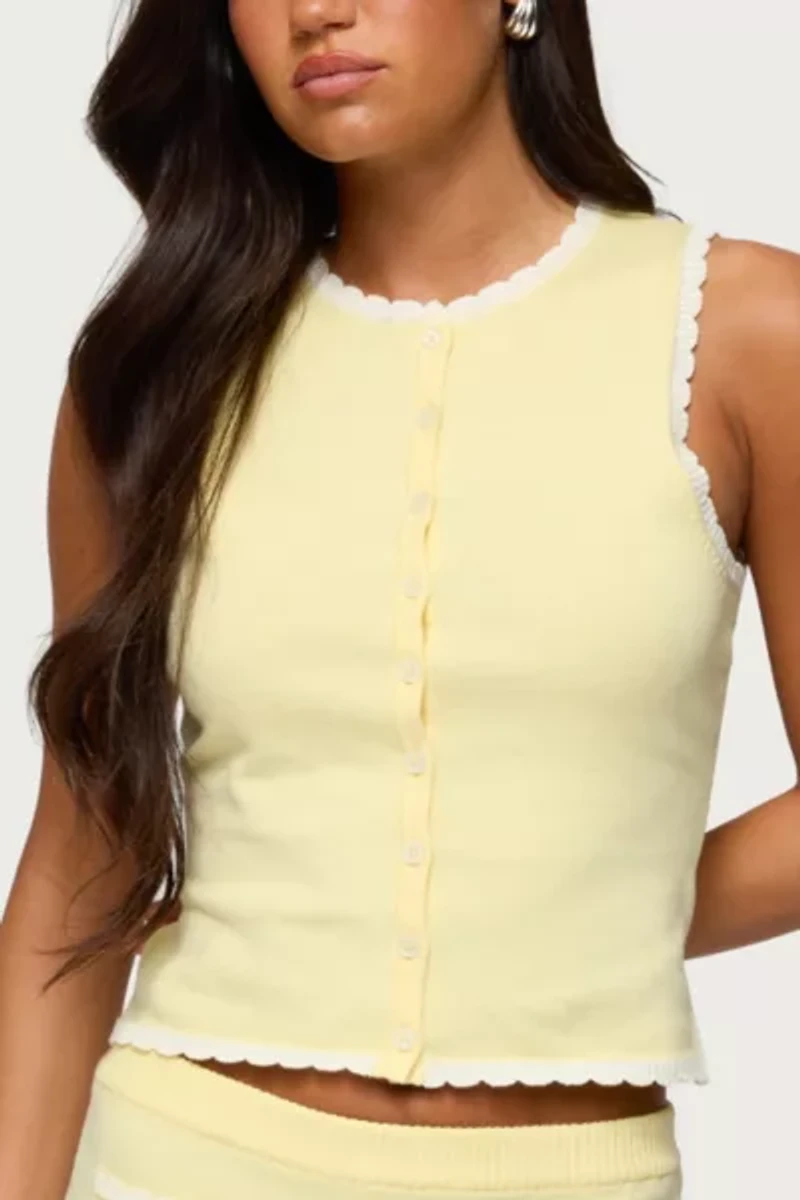 Edikted Leila Scalloped Knit Tank Top