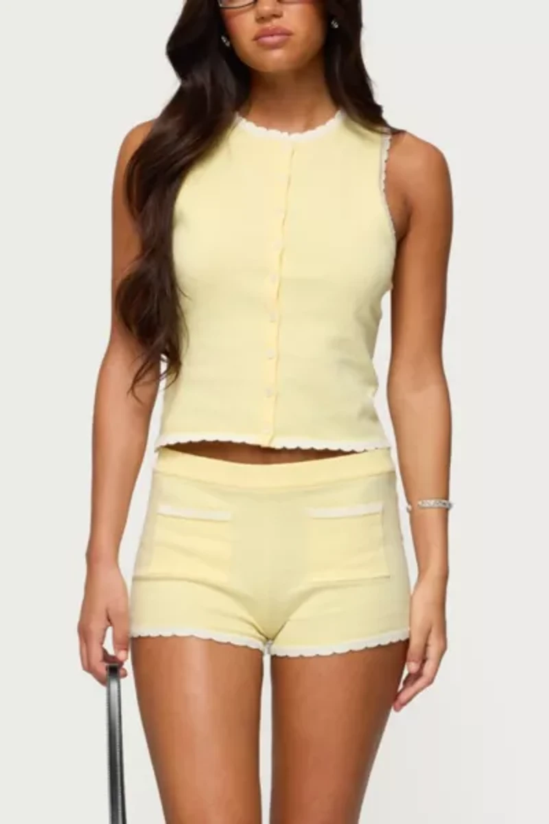 Edikted Leila Scalloped Knit Tank Top