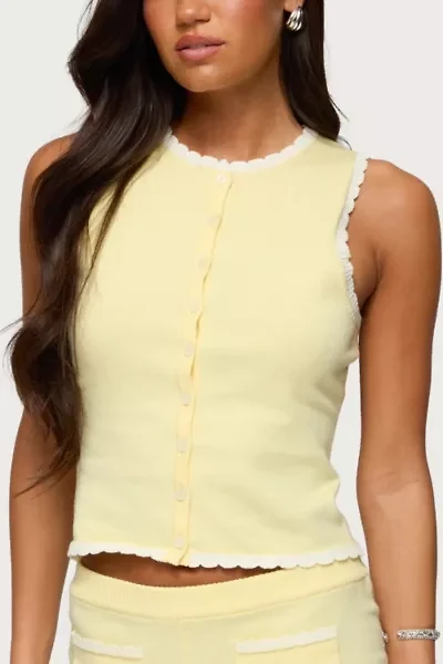 Edikted Leila Scalloped Knit Tank Top