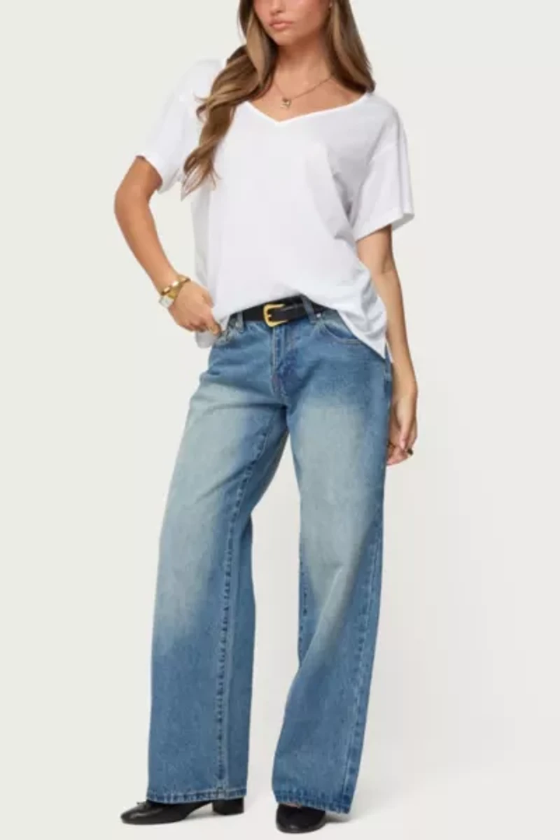 Edikted Sonora Oversized V Neck T Shirt