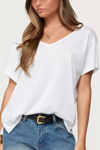 Edikted Sonora Oversized V Neck T Shirt