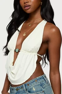 Edikted Strappy Backless Cowl Neck Top