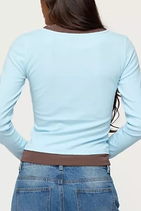 Edikted Contrast Layered Look Long Sleeve T Shirt