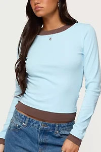 Edikted Contrast Layered Look Long Sleeve T Shirt