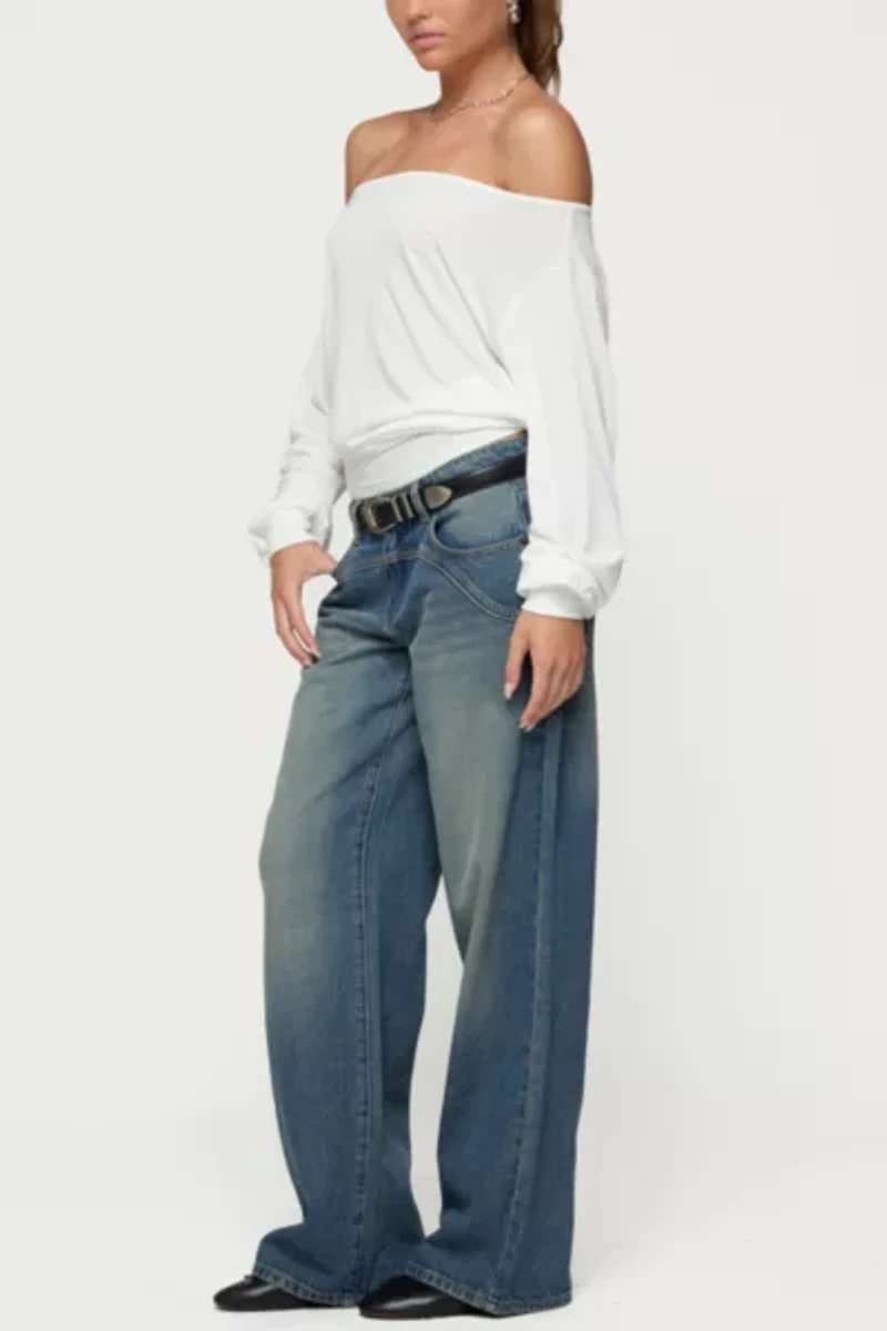 Edikted Nannie Off Shoulder Oversized Top