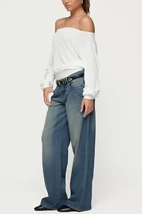 Edikted Nannie Off Shoulder Oversized Top