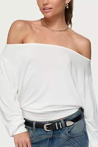 Edikted Nannie Off Shoulder Oversized Top