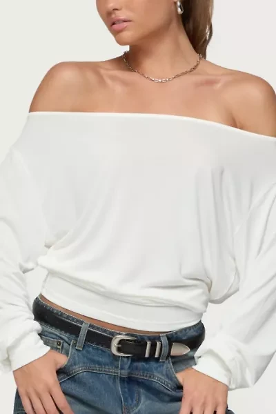 Edikted Nannie Off Shoulder Oversized Top