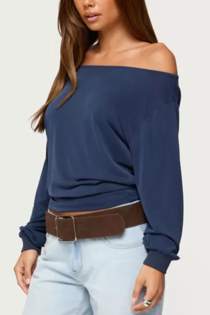 Edikted Nannie Off Shoulder Oversized Top