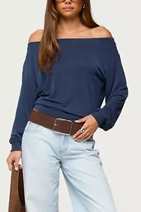 Edikted Nannie Off Shoulder Oversized Top